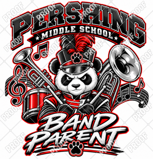 PANDA BAND PARENT ON WHITE TSHIRT