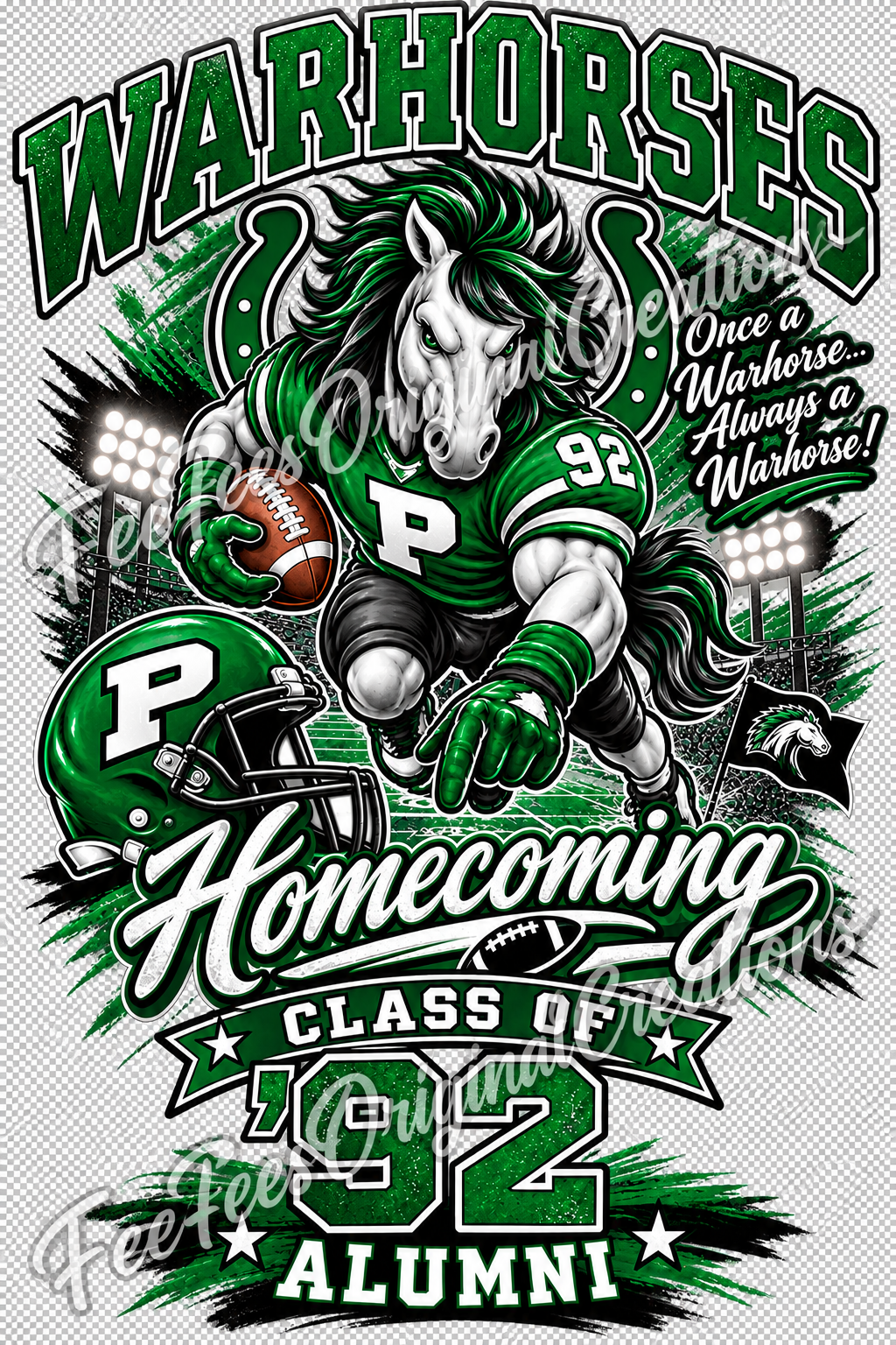 WARHORSE HOMECOMING CLASS OF '92 ON BLACK SHIRT