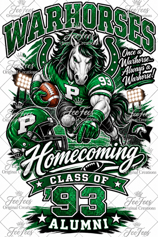 WARHORSE HOMECOMING CLASS OF '93 ON BLACK SHIRT
